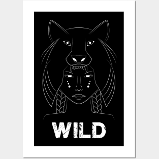 Wild Wolf Woman Posters and Art